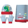 winter set Dino boys cotton blue 4-piece one-size