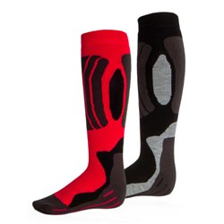 Svindal ski socks 2-pack unisex black/red size 35-38