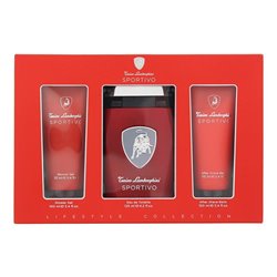 TONINO LAMBORGHINI SPORTIVO EAU DE TOILETTE 125ML VAPORIZADOR + GEL DE BAÑO 100ML + BALSAMO AFTER SHAVE 100ML;HOMBRE