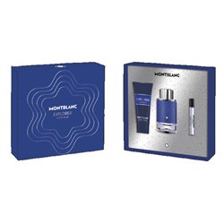 MONTBLANC EXPLORER BLUE EAU DE PARFUM POUR HOMME 100ML VAPORIZADOR + BALSAMO AFTER SHAVE 150ML + MINIATURA 4 5ML;HOMBRE