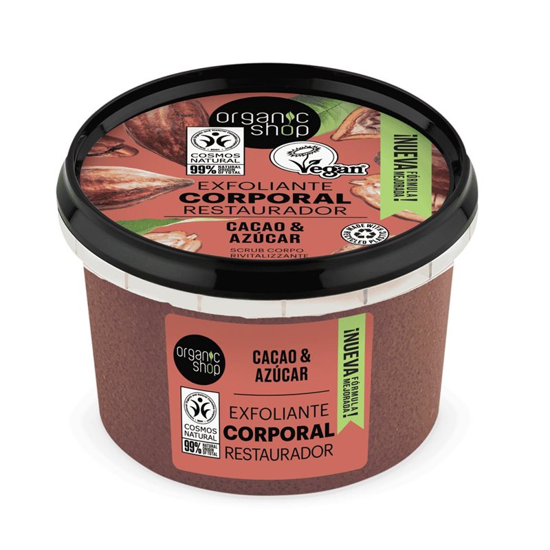 ORGANIC SHOP CACAO EXFOLIANTE CORPORAL CHOCOLATE BELGA 1UNMUJER