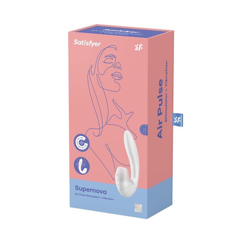 SATISFYER SUPERNOVA ESTIMULADOR Y VIBRADOR DE AIRE BLANCO 1UN;MUJER