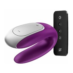 SATISFYER DOUBLE FUN VIBRADOR PAREJAS VIOLETA BLUETOOTH APP 1UN;UNISEX