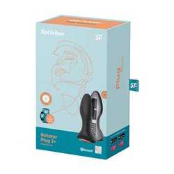 SATISFYER ROTATOR PLUG 2+ PLUG VIBRATOR NEGRO NEGRO 1UN;MUJER