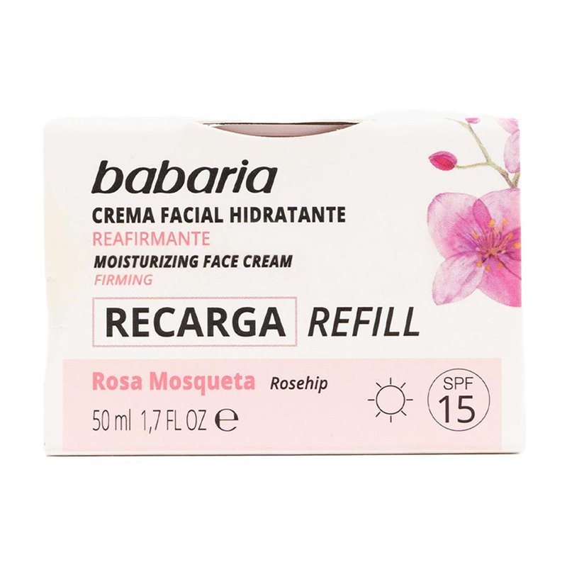 BABARIA ROSA MOSQUETA CREMA FACIAL HIDRATANTE REAFIRMANTE VEGANO RELLENO 50ML;MUJER