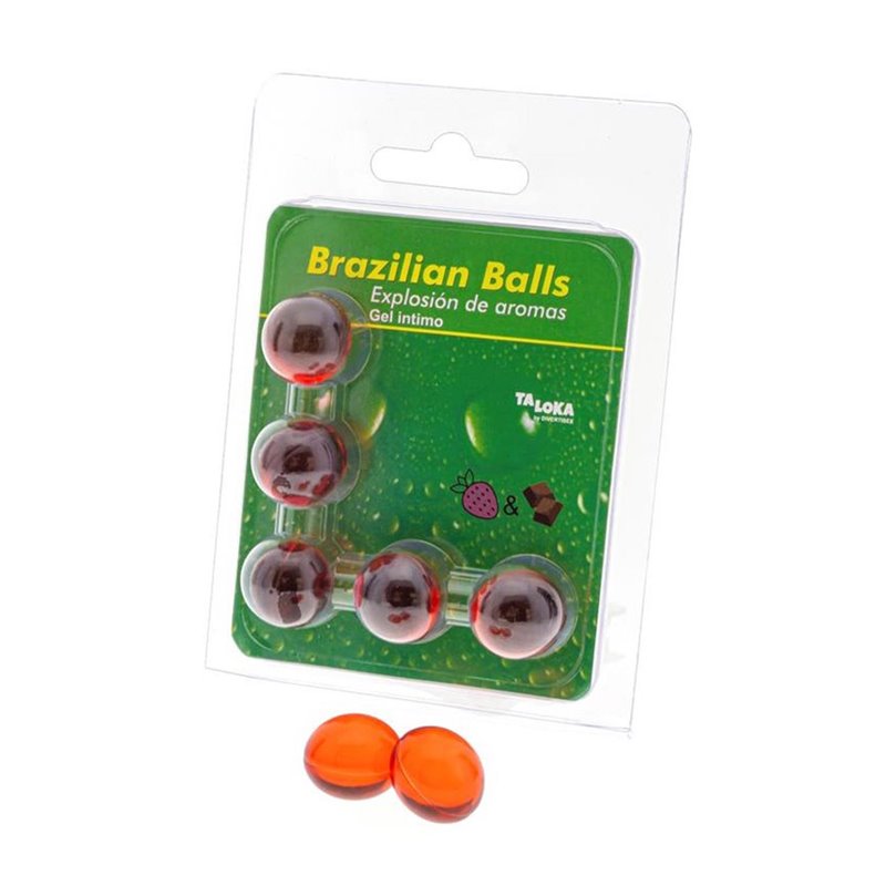 BRAZILIAN BALLS BALLS GEL INTIMO AROMA FRESA Y CHOCOLATE 1UN;MUJER