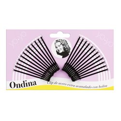 EUROSTIL ACANALADO CLIPS ACERO CON BOLITA NEGRA 50MM PACK 1UN;UNISEX