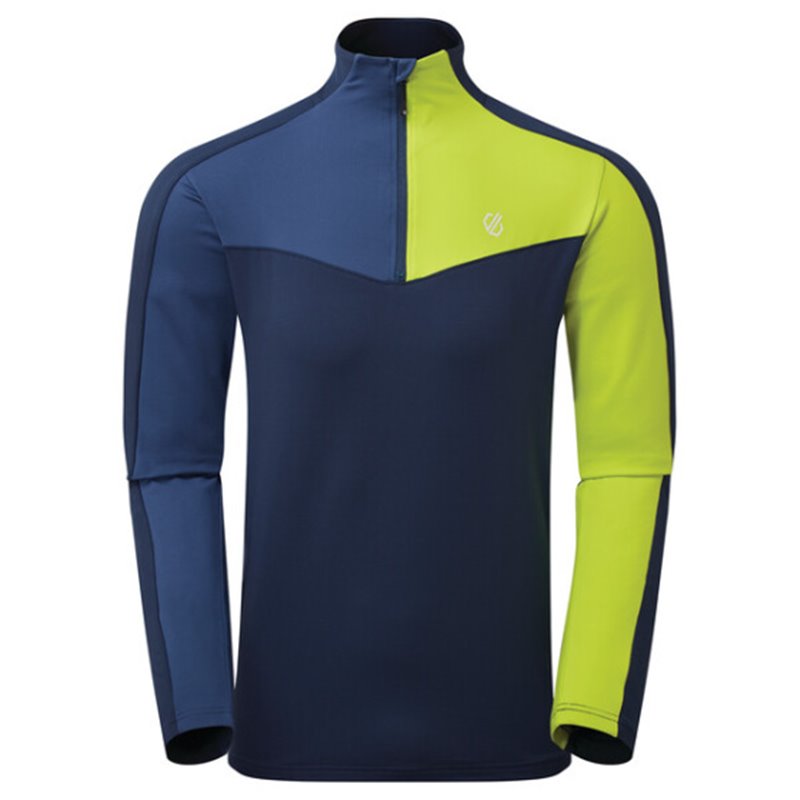 Longsleeve Depose Men's Polyester Blue/Lime Size XS