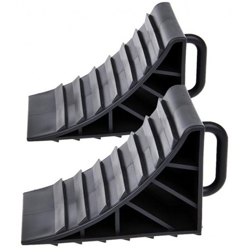 wheel chock plastic with handle 16,5 cm black 2 pieces