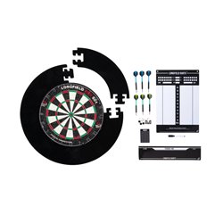 Tournament Dartboard mit Zubehör schwarz 8-teilig