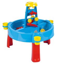 3-in-1 Sand- und Wassertisch mit Zeichentisch Blau/Rot