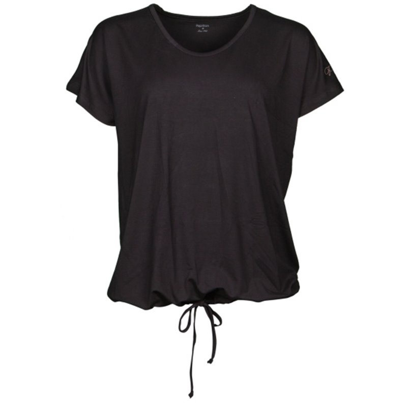 Loose fit sports shirt round neck ladies black size S