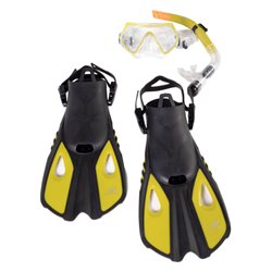 Zandvoort Snorkel Set with Swim Flippers Lime Size 32-36