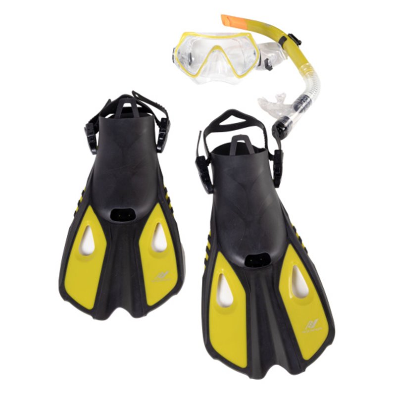 Zandvoort Snorkel Set with Swim Flippers Lime Size 37-41