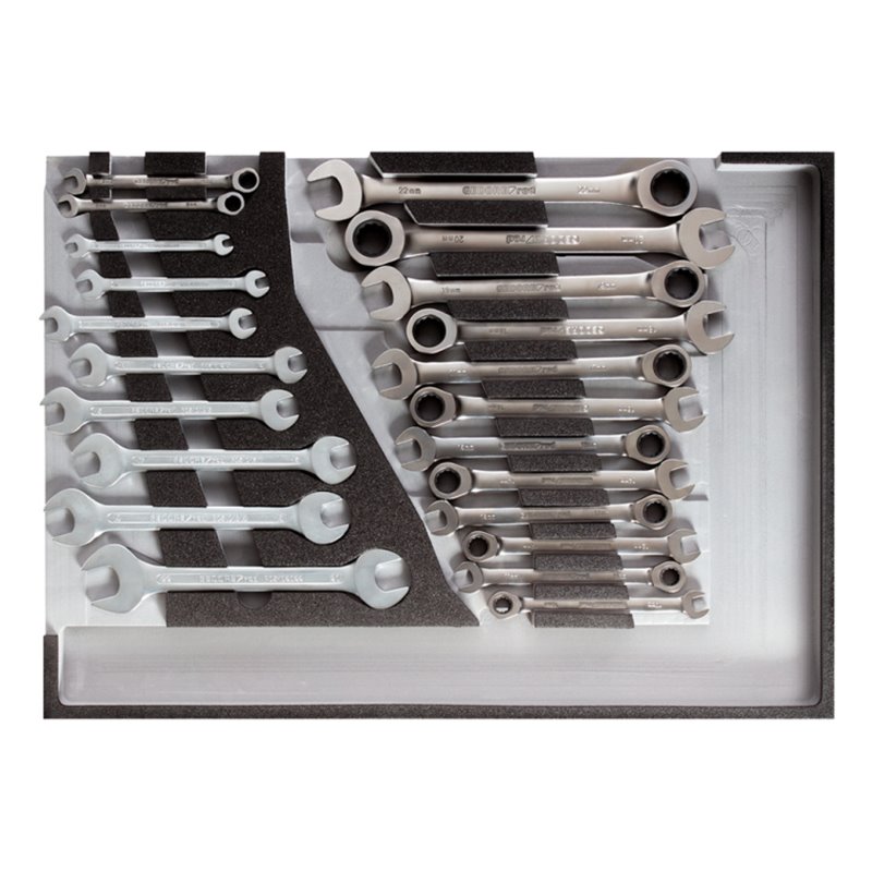 Ring ratchet wrench set 1/1 CT module 22-piece