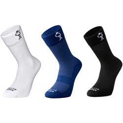 High Cut Cycling Socks White/Blue/Black 3 Pairs Size 43-64