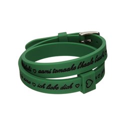 Il MEZZOMETRO Mod. I LOVE YOU SILVER BUCKLE EDITION - GREEN - Bracciale in silicone/silicone bracelet