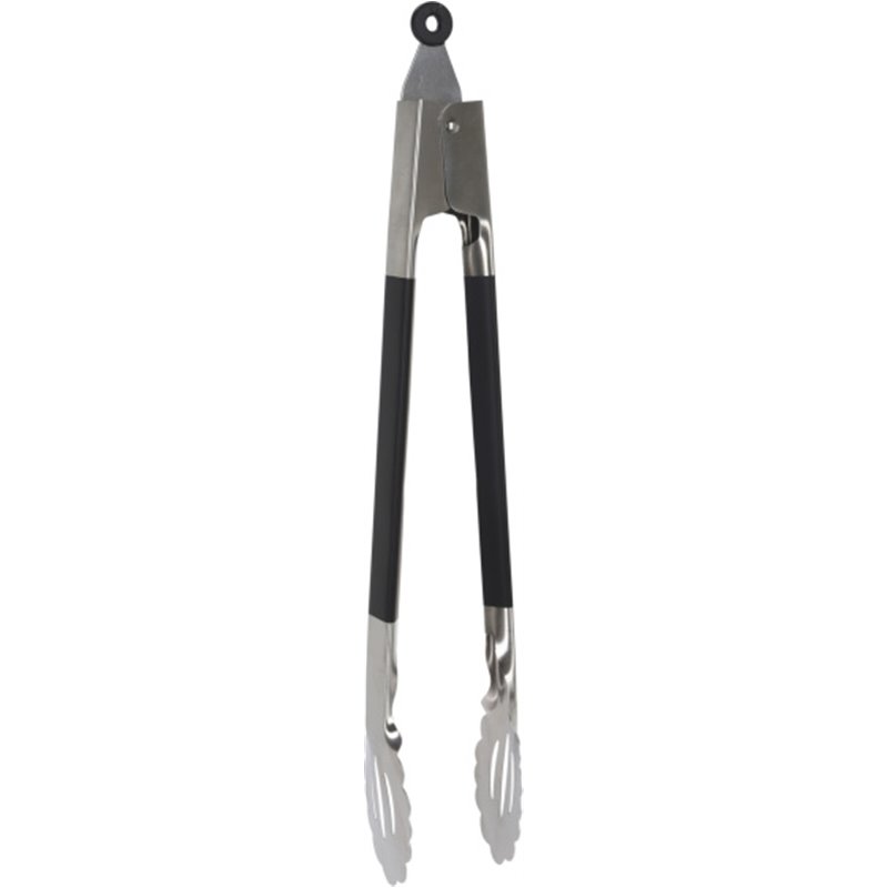 Barbecue tongs with non-slip stainless steel 46 cm Black