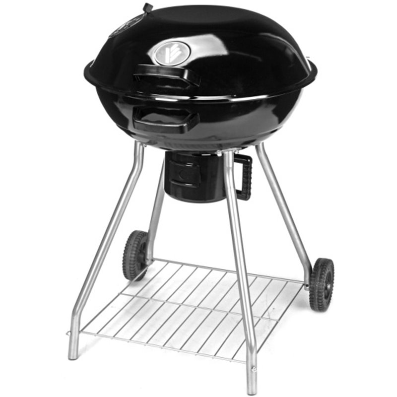 Charcoal Barbecue on Wheels Ø 56 cm Black