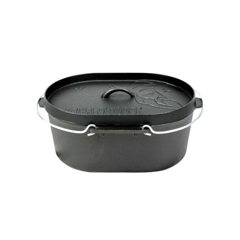 Dutch Oven Casserole Cast Iron with Lid Oval 9 L