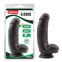 Dildo Dual Density Fashion Dude 17.2 x 4.1 cm Brown