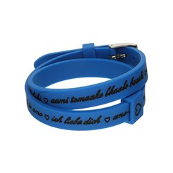 Il MEZZOMETRO Mod. I LOVE YOU SILVER BUCKLE EDITION - BLUE - Bracciale in silicone/silicone bracelet