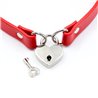 Collar with Heart Lock Vegan Leather One Size