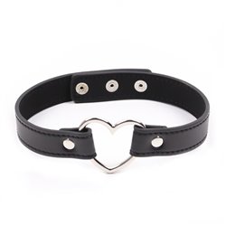 Collar with Heart Shaped Hoop Adjustable 41,5 cm Black