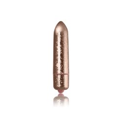 Vibrating Bullet Frosted Fleurs Crystal Rose Gold