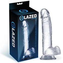 Realistic Dildo with Testicles Crystal Material 18 cm