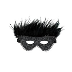 Luxury Mask with Feathers Black