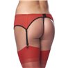 Garter Belt with Thong and Stockings Black and Red