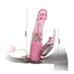 Baile Vibrating Strap-on with Dildo Pink 18 cm