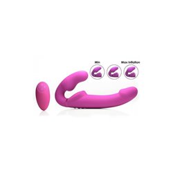 Inflatable Strapless Strap-on Inflatable Function with Remote Control Pink