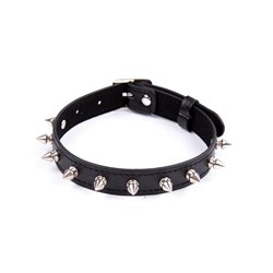 Collar with Spikes Adjustable 43 cm Black