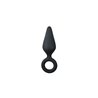 Black Buttplugs With Pull Ring - Small