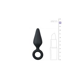 Black Buttplugs With Pull Ring - Small