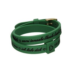 Il MEZZOMETRO Mod. I LOVE YOU GOLD BUCKLE EDITION - GREEN - Bracciale in silicone/silicone bracelet