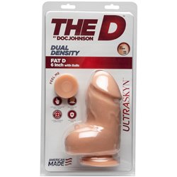 Dual Density Dildo Fat D with Testicles 6 Ultraskyn Vanilla