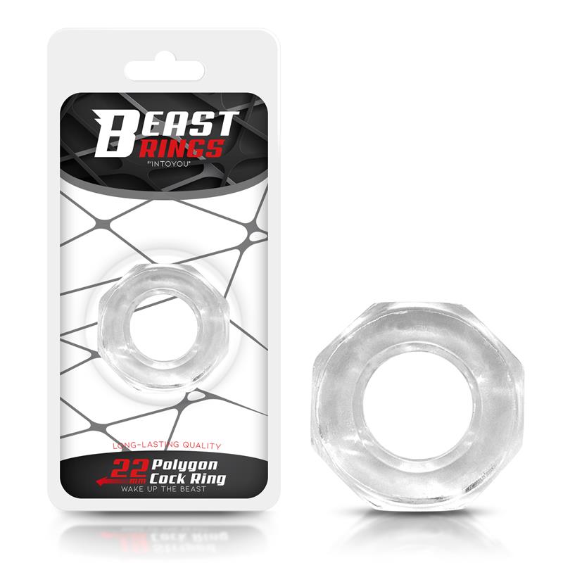 Cock Ring Super Flexible Polygon 2.2 cm Clear