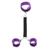 Handcuffs to Collar with Leash Adjustable Purple