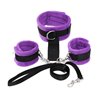 Handcuffs to Collar with Leash Adjustable and Detachable Purple