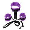 Handcuffs to Collar with Leash Adjustable and Detachable Purple