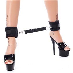 Rimba Bondage Play Ankle Cuffs with Adjustable Spreader Strap Adjustable Black