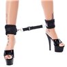 Rimba Bondage Play Ankle Cuffs with Adjustable Spreader Strap Adjustable Black