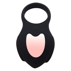 Darkblack Vibrating Ring with Led Remote Control USB Silicone