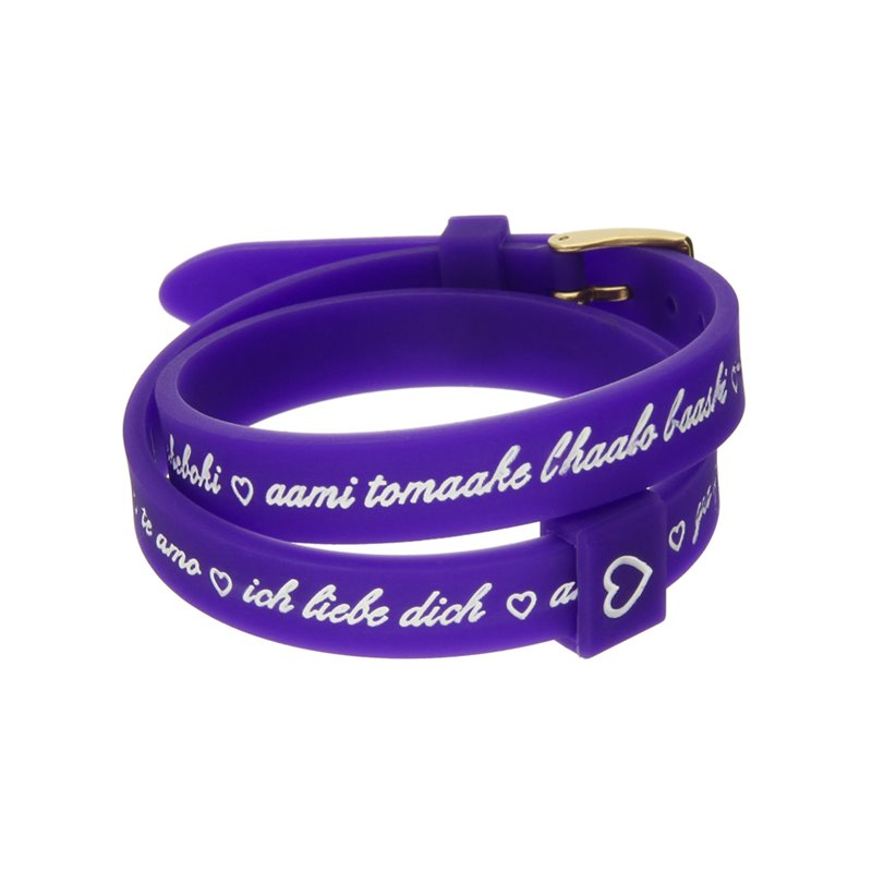 Il MEZZOMETRO Mod. I LOVE YOU GOLD BUCKLE EDITION - PURPLE - Bracciale in silicone/silicone bracelet