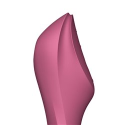 Curvy Trinity 3 Vibe and Clitoris Sucker Triple Stimulator USB Red