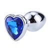 Heart Shaped Butt Plug Blue Sapphire Size L