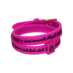 Il MEZZOMETRO Mod. I LOVE YOU GOLD BUCKLE EDITION - FUCHSIA - Bracciale in silicone/silicone bracelet